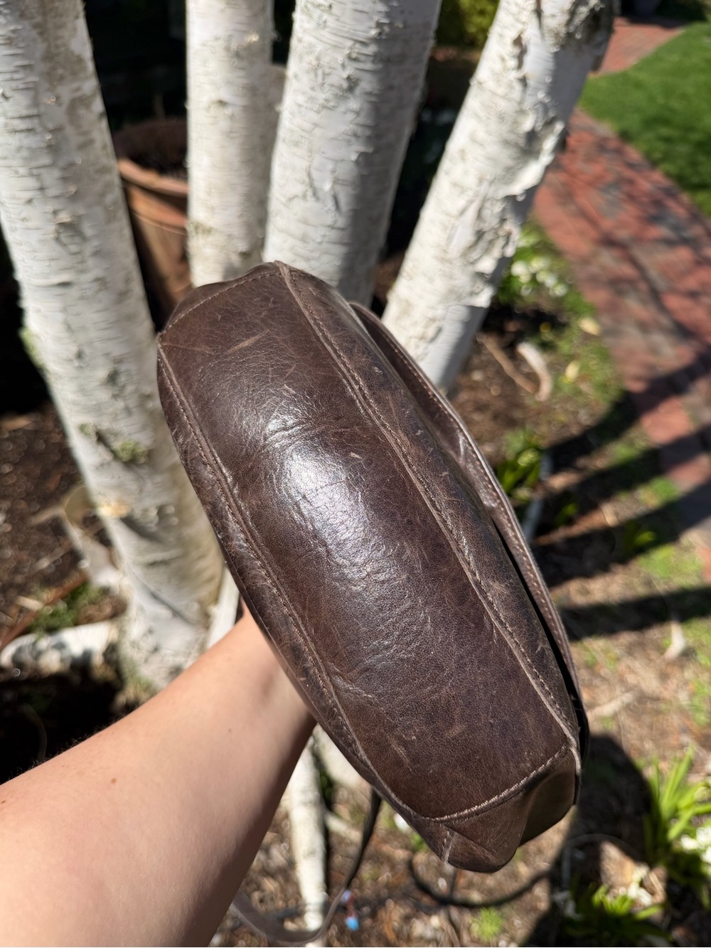 Frye Melissa Saddle Bag Brown Leather Crossbody Shoulder Bag Boho Western - Picture 6 of 15